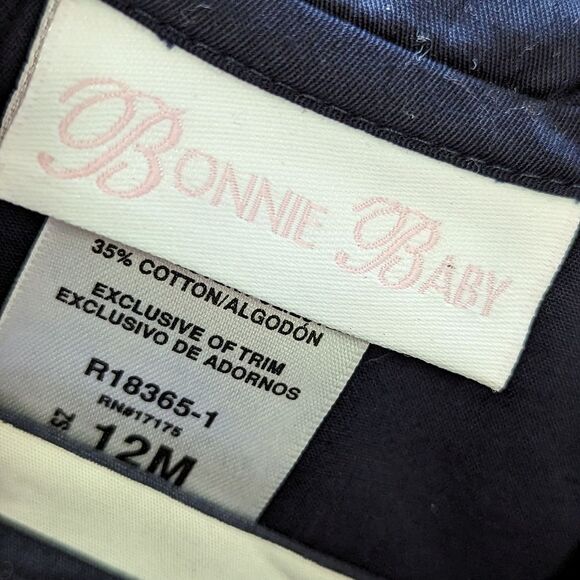 Bonnie Baby Easter Sailor Dress Two Piece Outfit Set sz 12 Mos Navy Blue & white - Picture 4 of 4